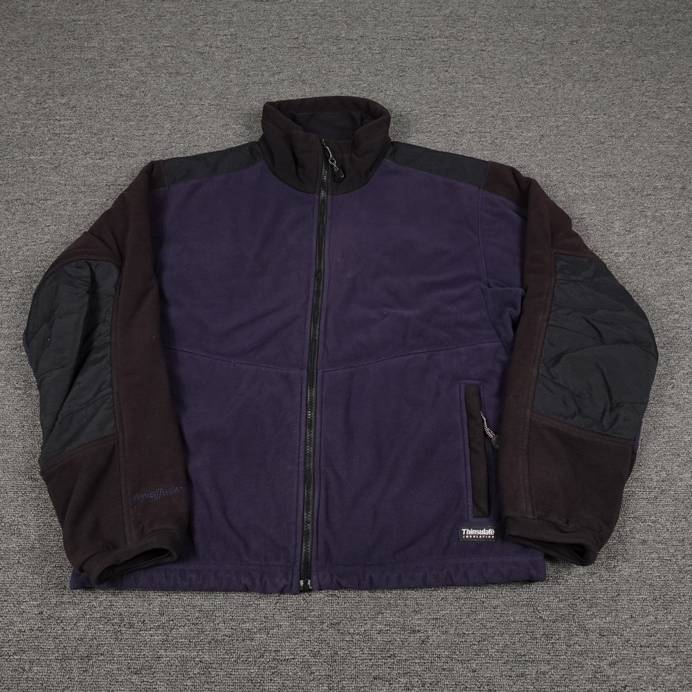 Cabela's Jacket Mens Medium Purple WindShear Fleece Thinsulate Full Zip Outdoor